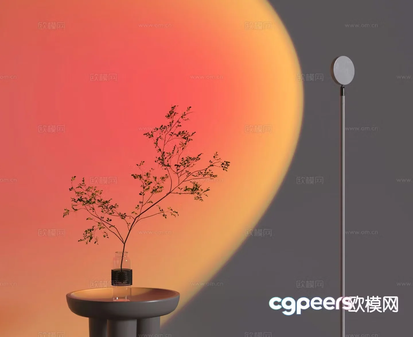 Simple floor lamp 3d model