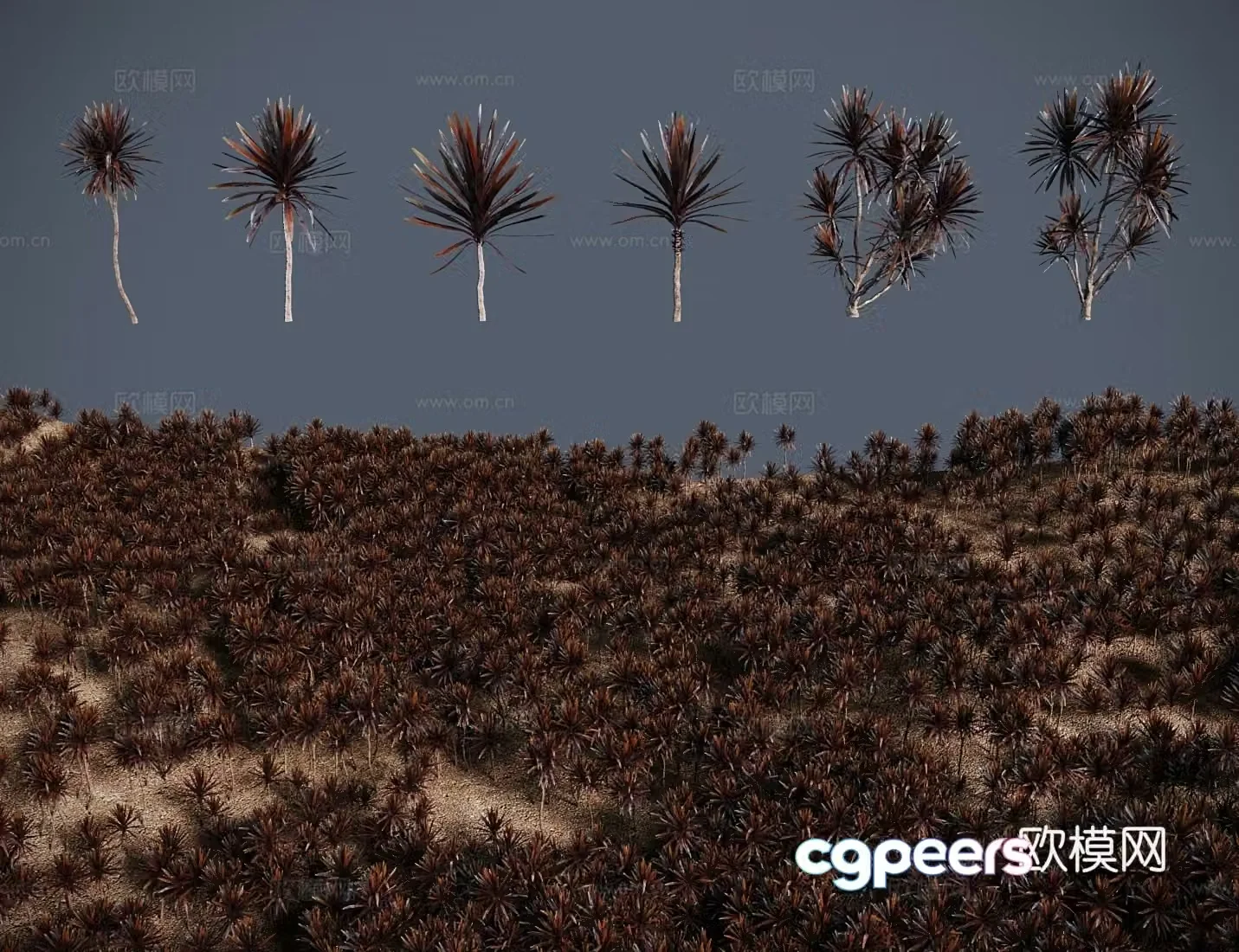 Modern landscape tree shrubs red banana tree red iron tree millennium wood red bamboo iron lotus grass red leaf iron tree 3D model