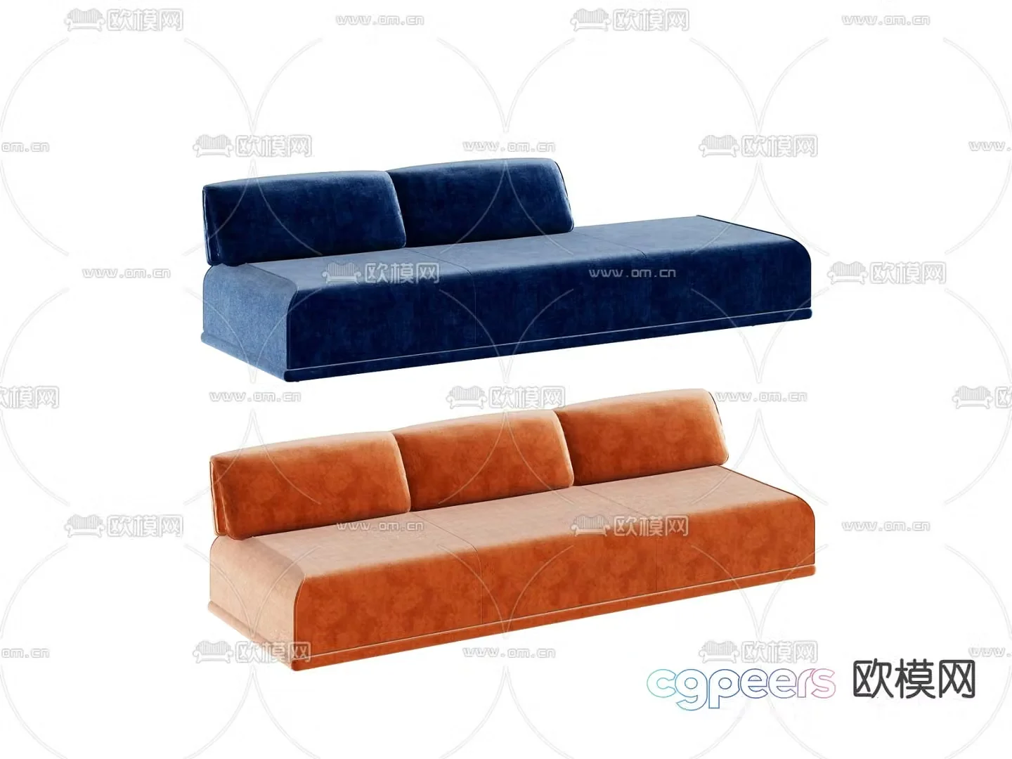 Casual sofa three-person sofa multi-person sofa 3D model