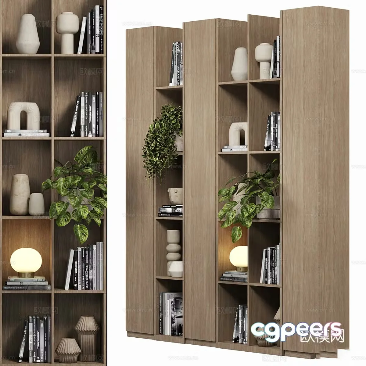 Modern Italian decorative cabinet Decorative rack Bookshelf 3D model