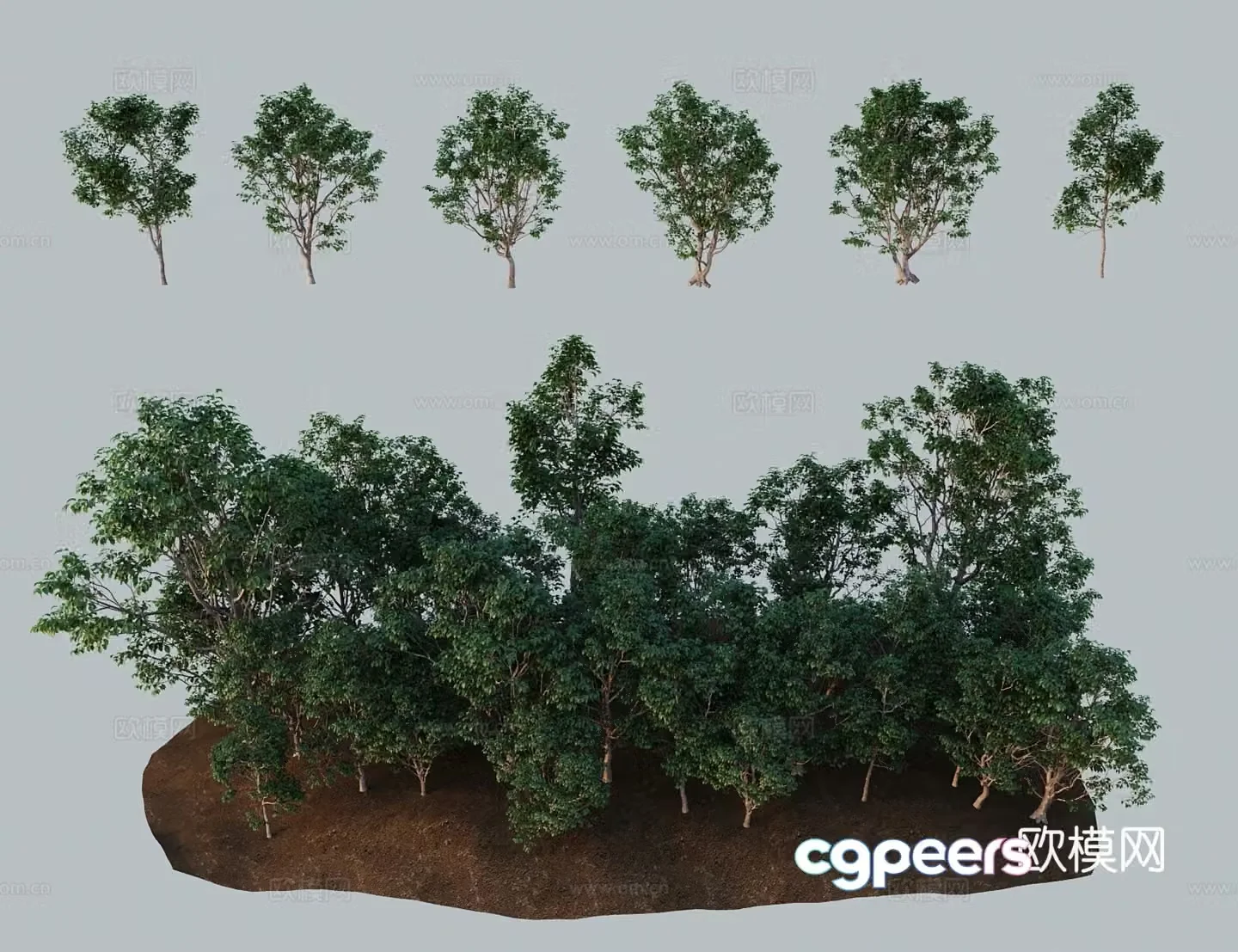 Modern landscape tree Du Zhong Si Xian Si Zhong Kapok pulling silk and silk 3D model