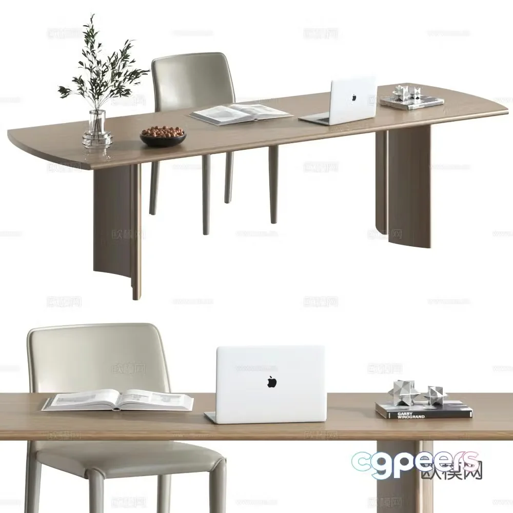 Large table modern desk office desk boss desk work desk desk 3d model