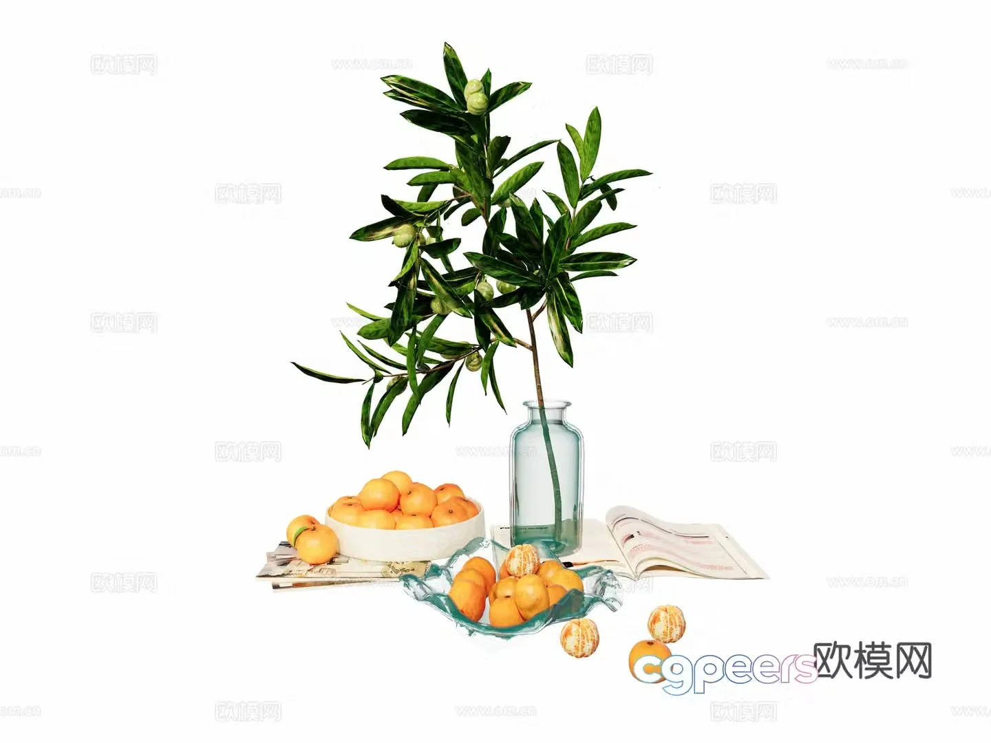 Modern Wasabi style Indoor Outdoor desktop ornaments Vase Flower arrangement Fruit Fruit tray 3D model