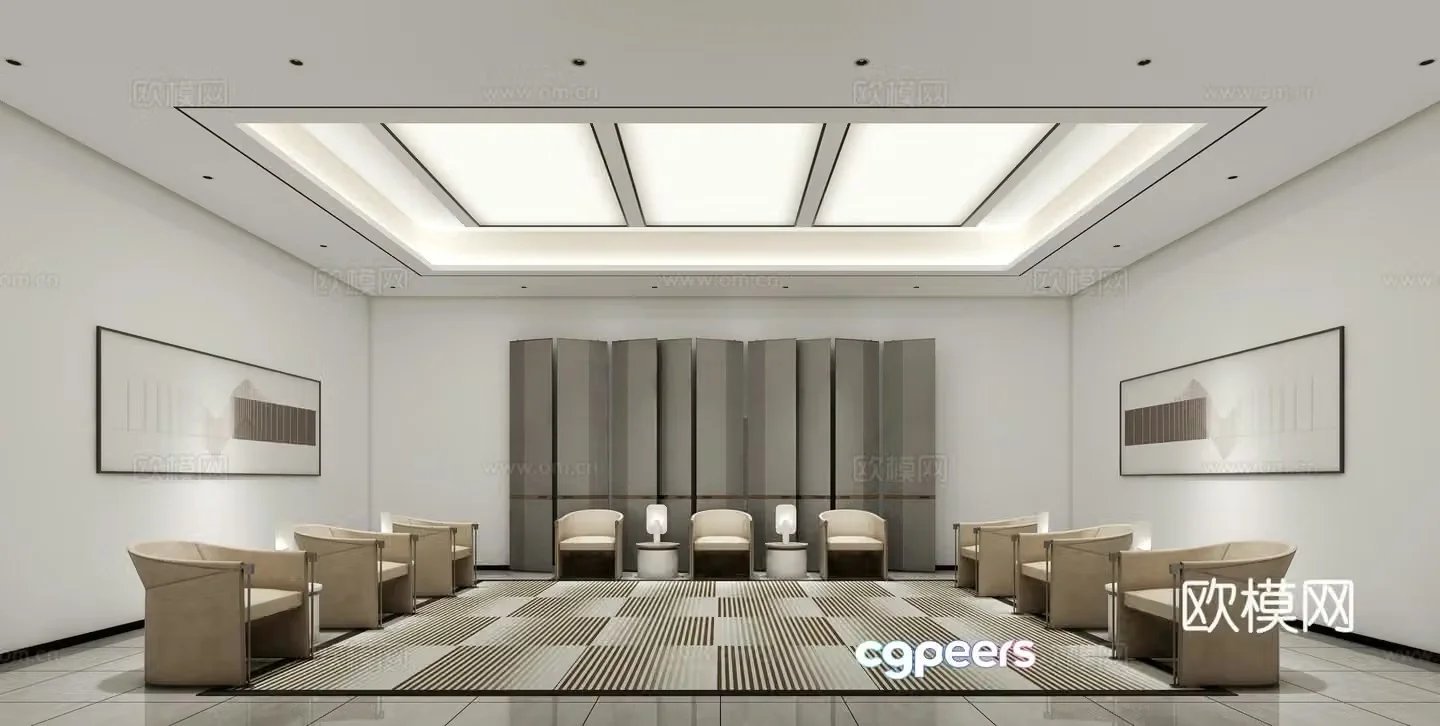 Modern reception room reception room 3d model