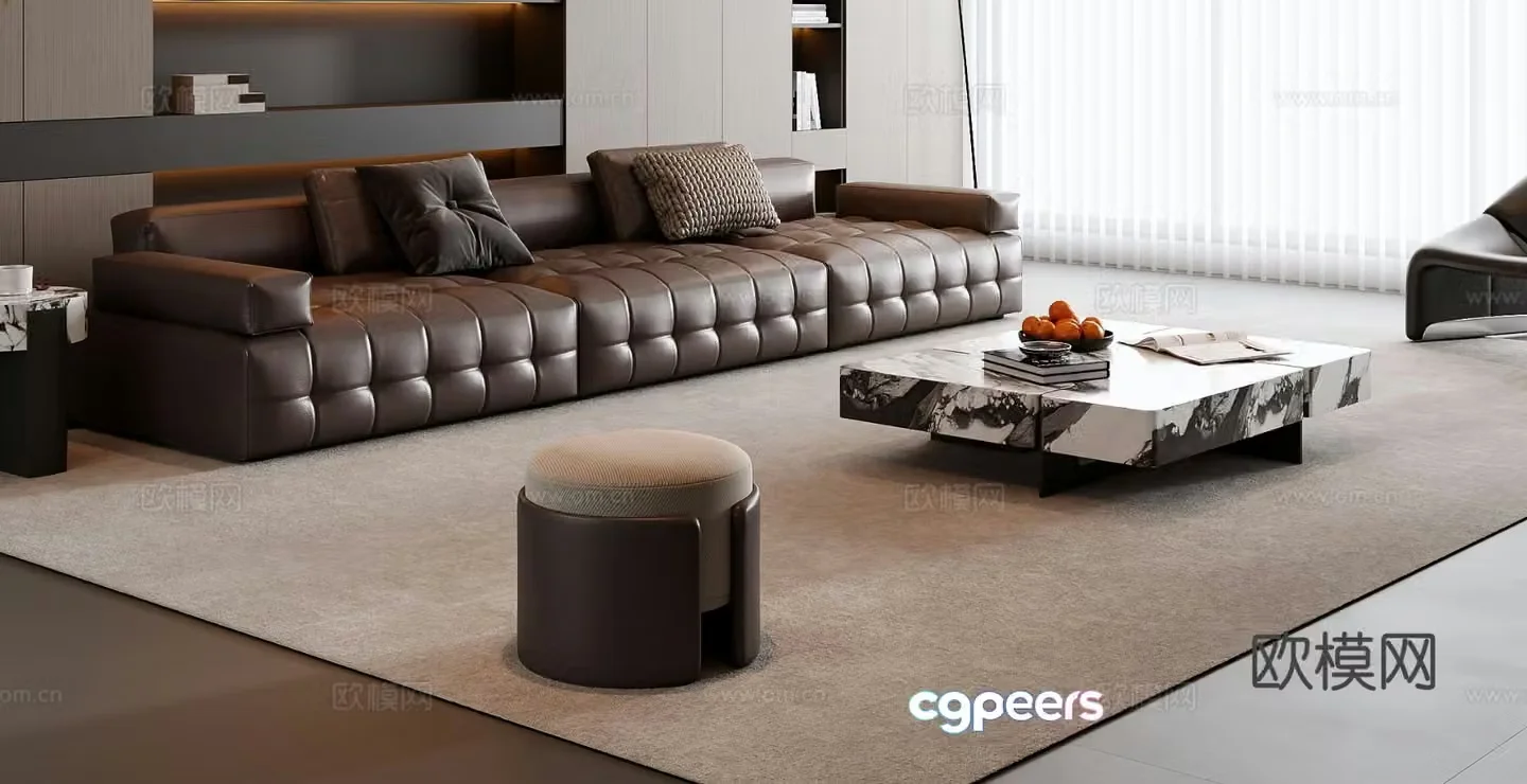 Italian sectional sofa 3d model