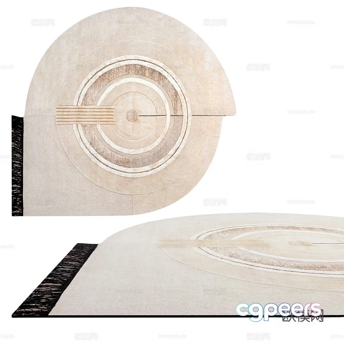Modern minimalist carpet special shaped carpet 3d model