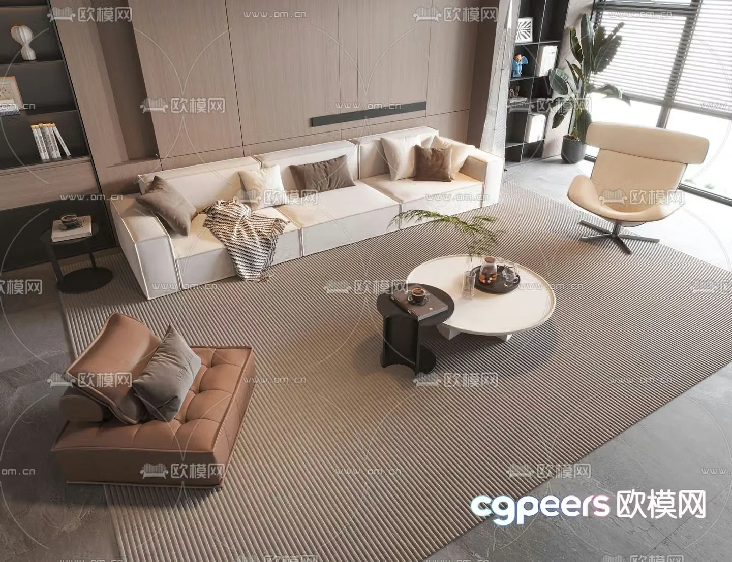 Modular sofa upholstered sofa 3d model