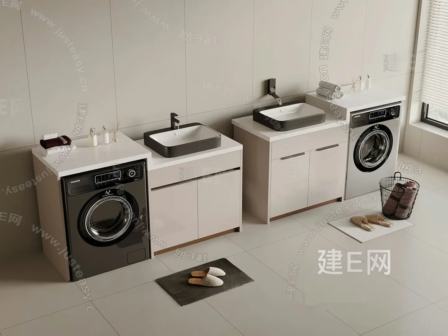 A Modern Laundry Room 3D Model – 418 – VRAY Render