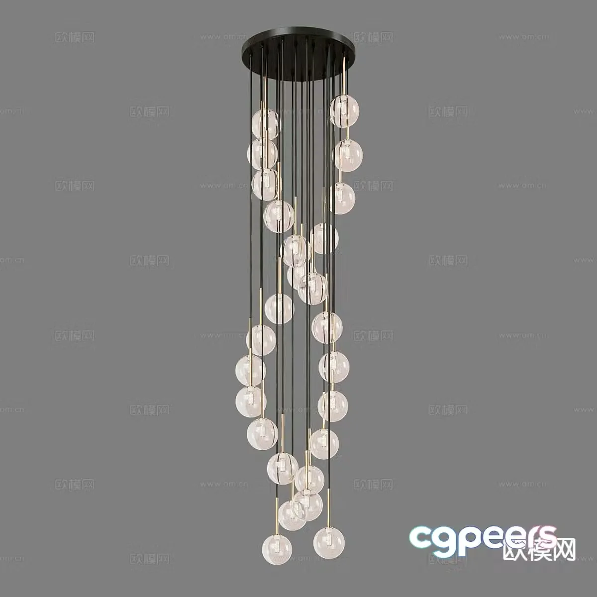 Ball suction cup chandelier 3d model