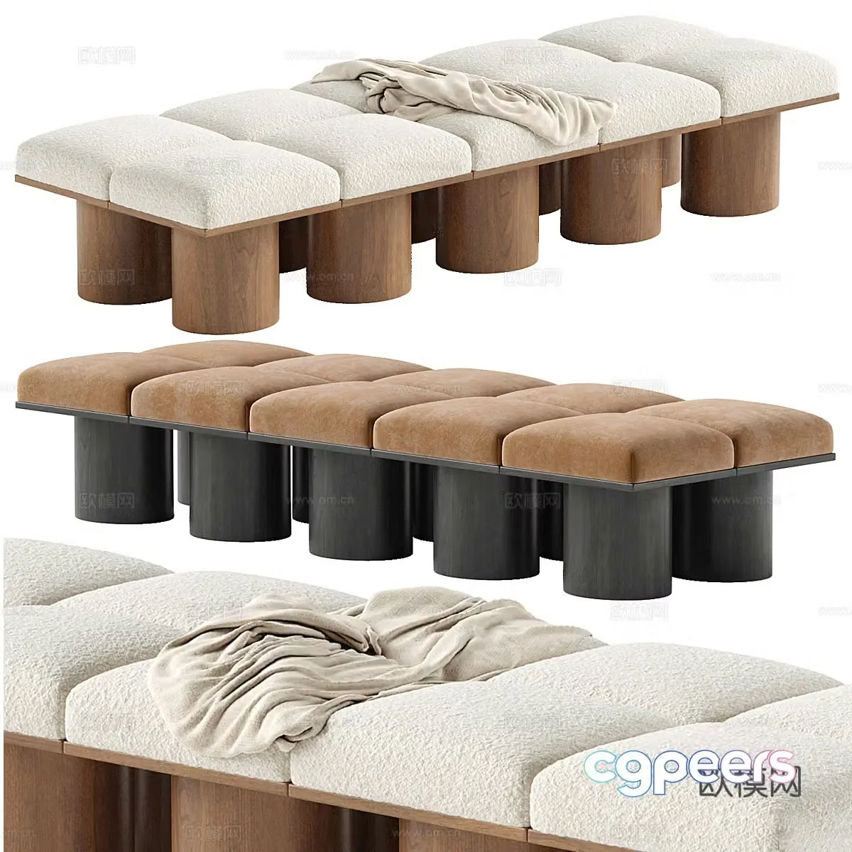gazebo bench bench stool 3d model