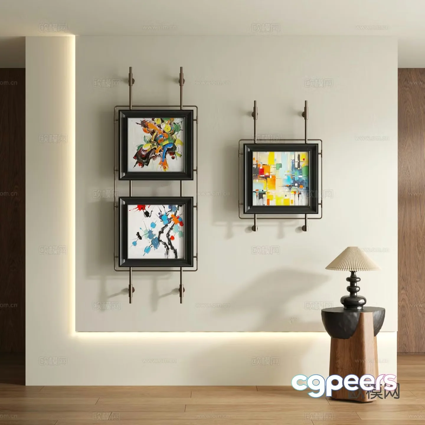 Medieval style texture painting decorative painting 3d model