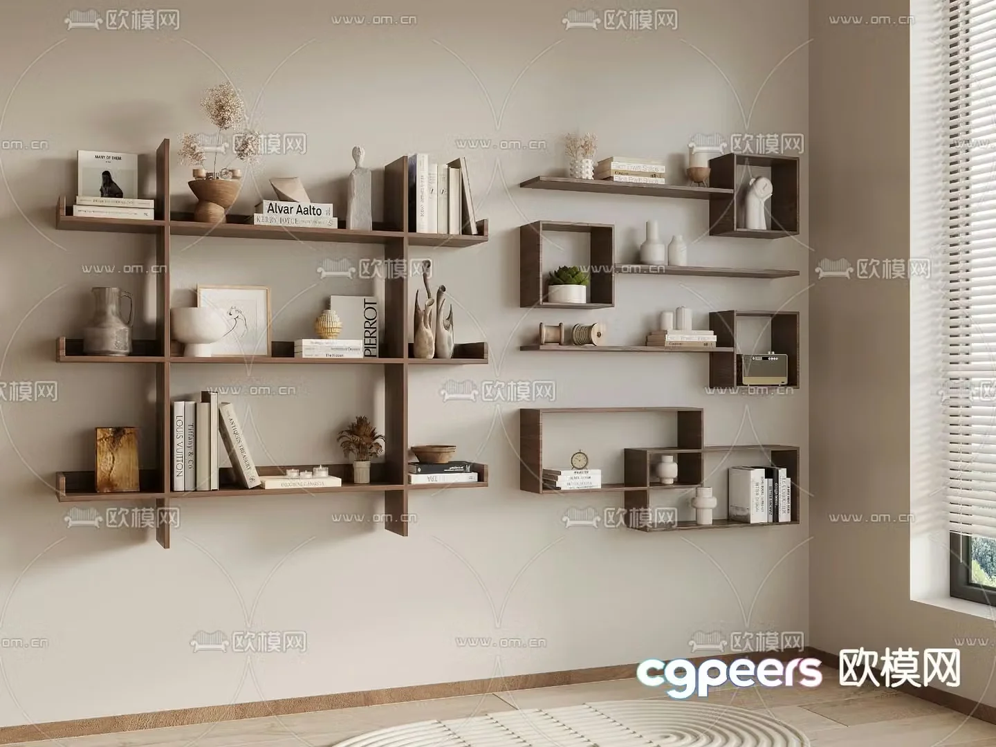 Nordic style decorative rack storage rack 3d model