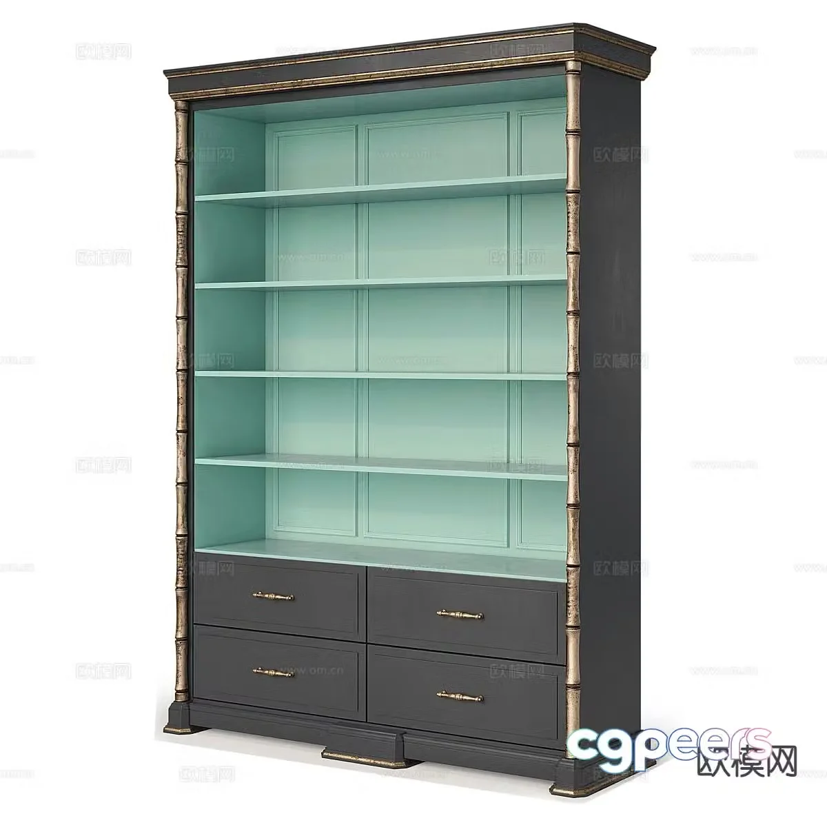 Nordic decorative cabinet shelf 3d model