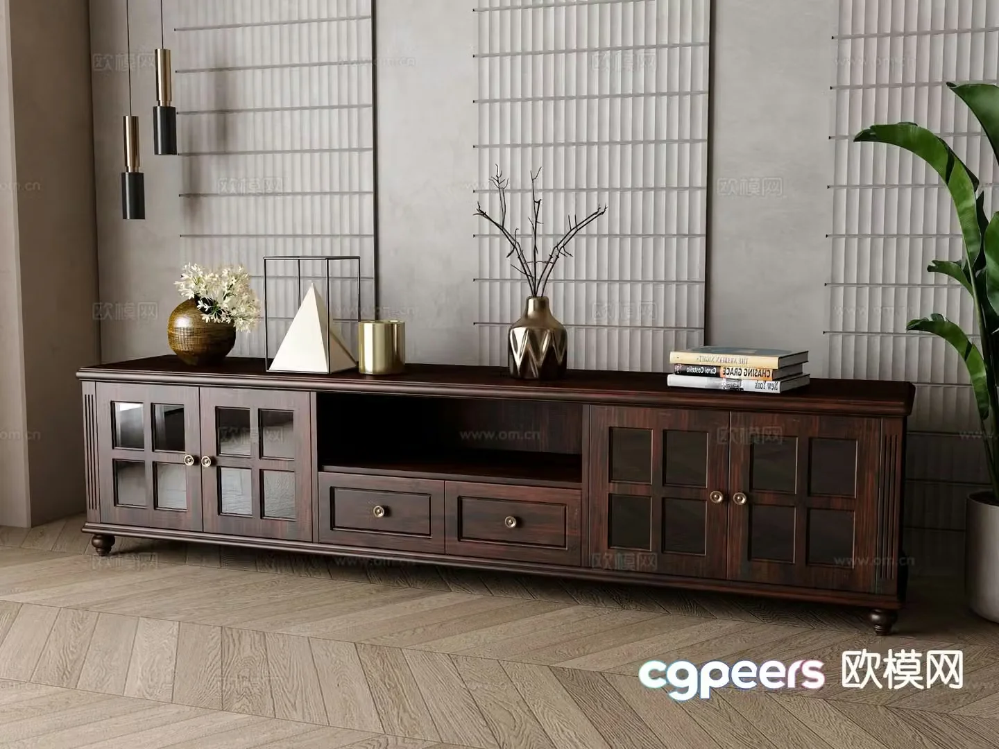 American TV cabinet 3D model