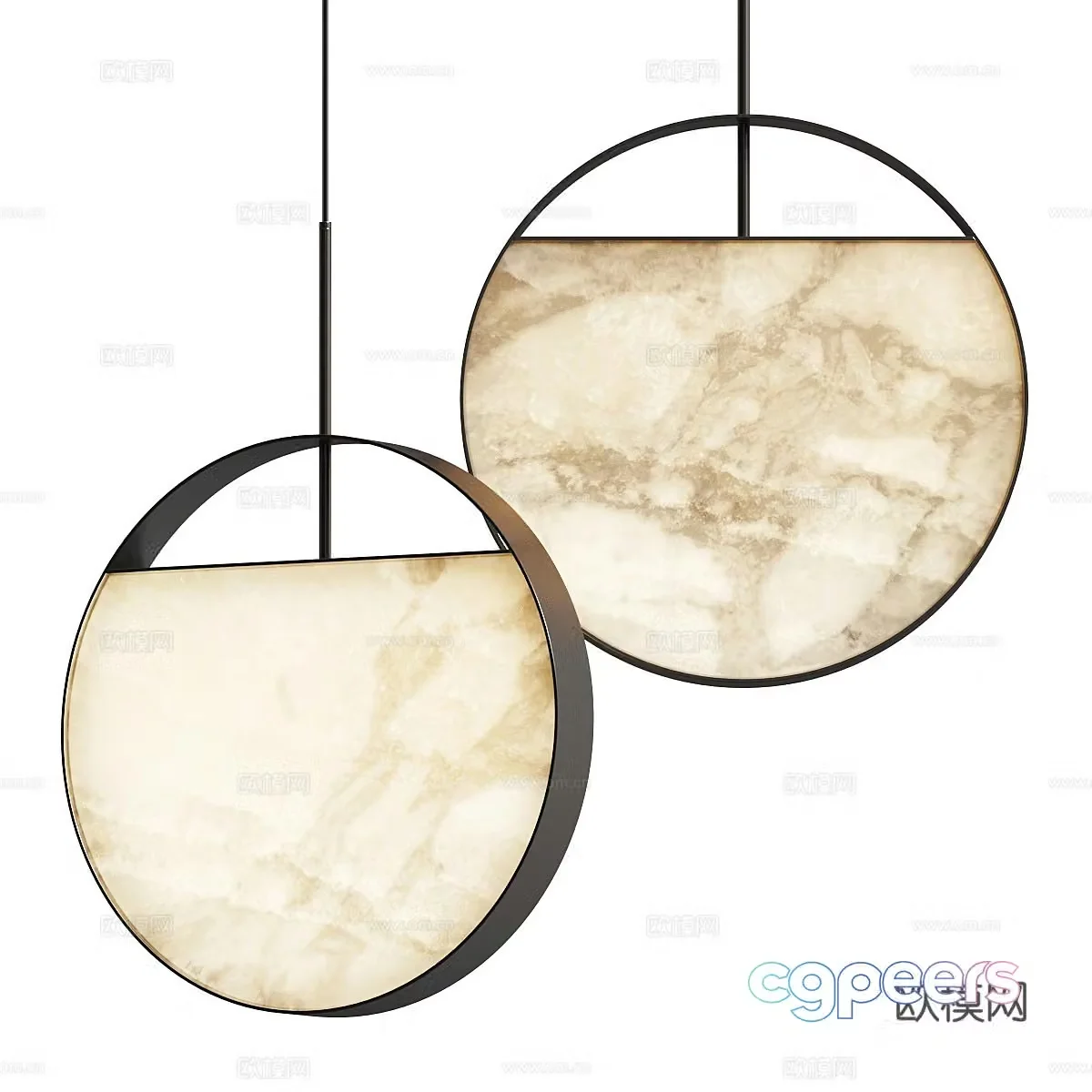 New Chinese style light luxury Cantori Luna decorative chandelier 3d model