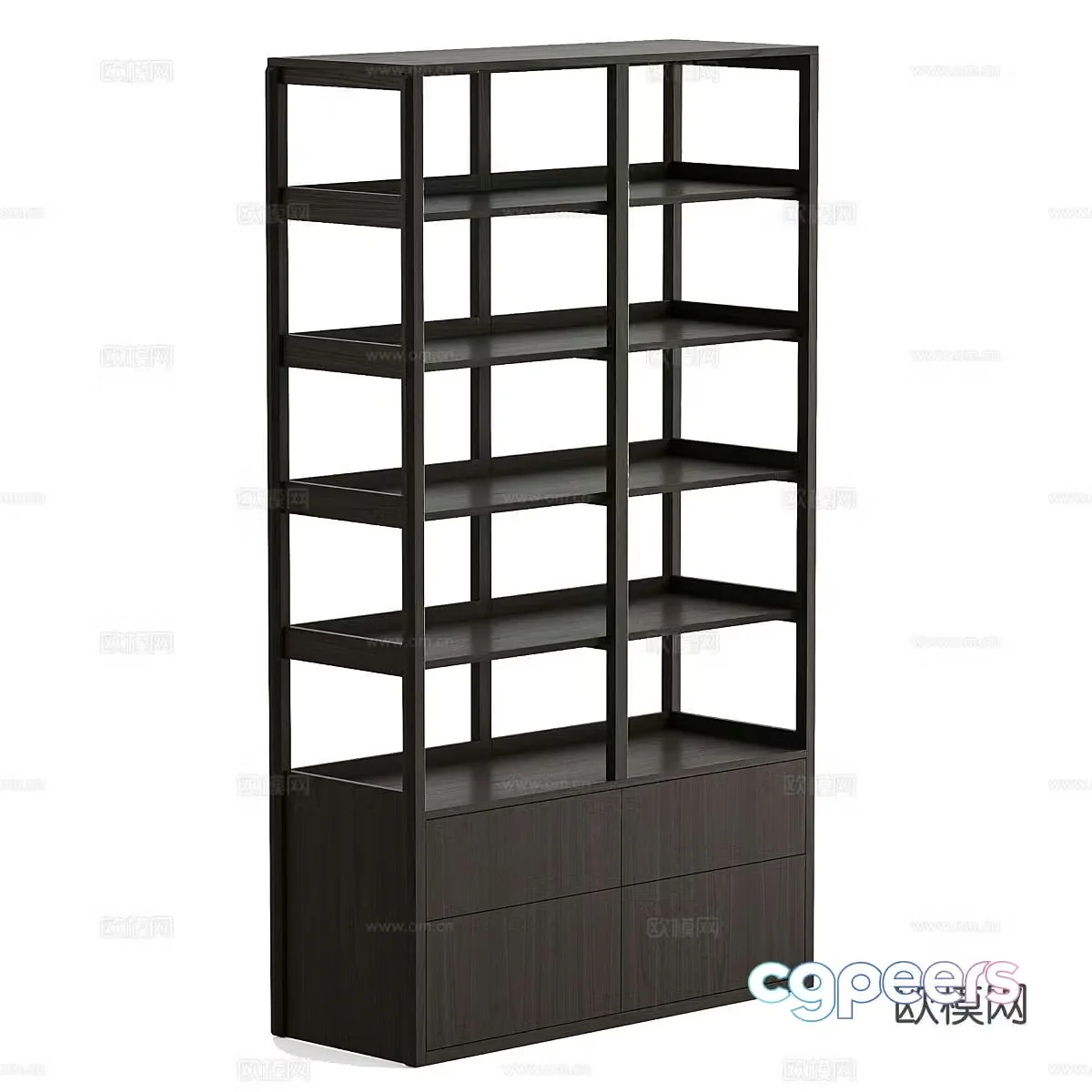 Modern minimalist decorative cabinet bookshelf 3d model