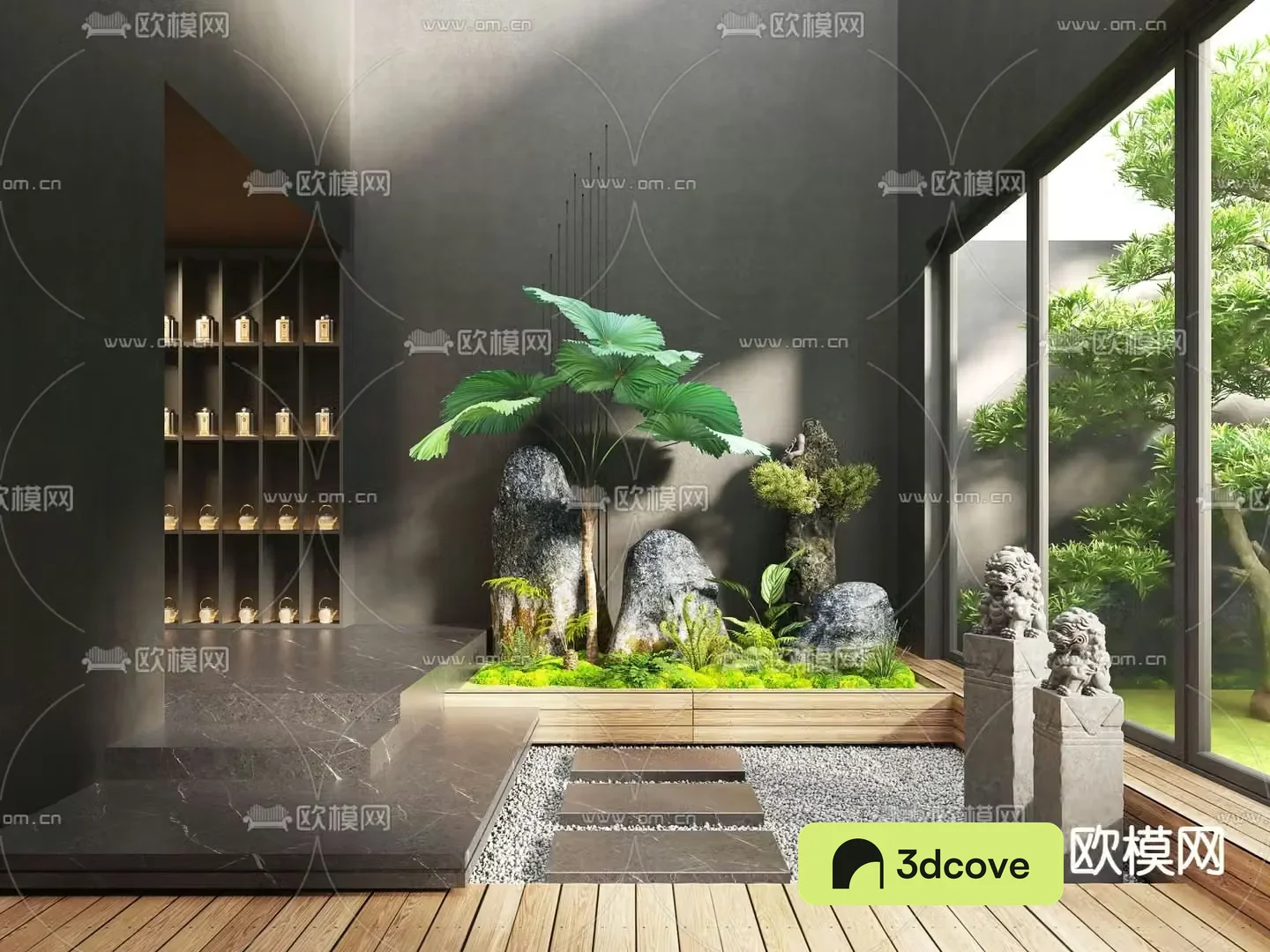 Indoor landscaping plant landscaping