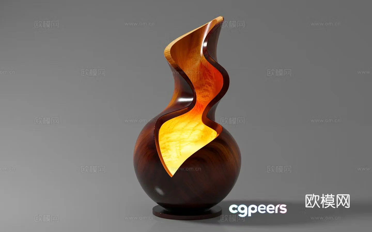 Gourd table lamp special-shaped lamp abstract creativity artistic lighting sculpture ornaments wood carving 3d model