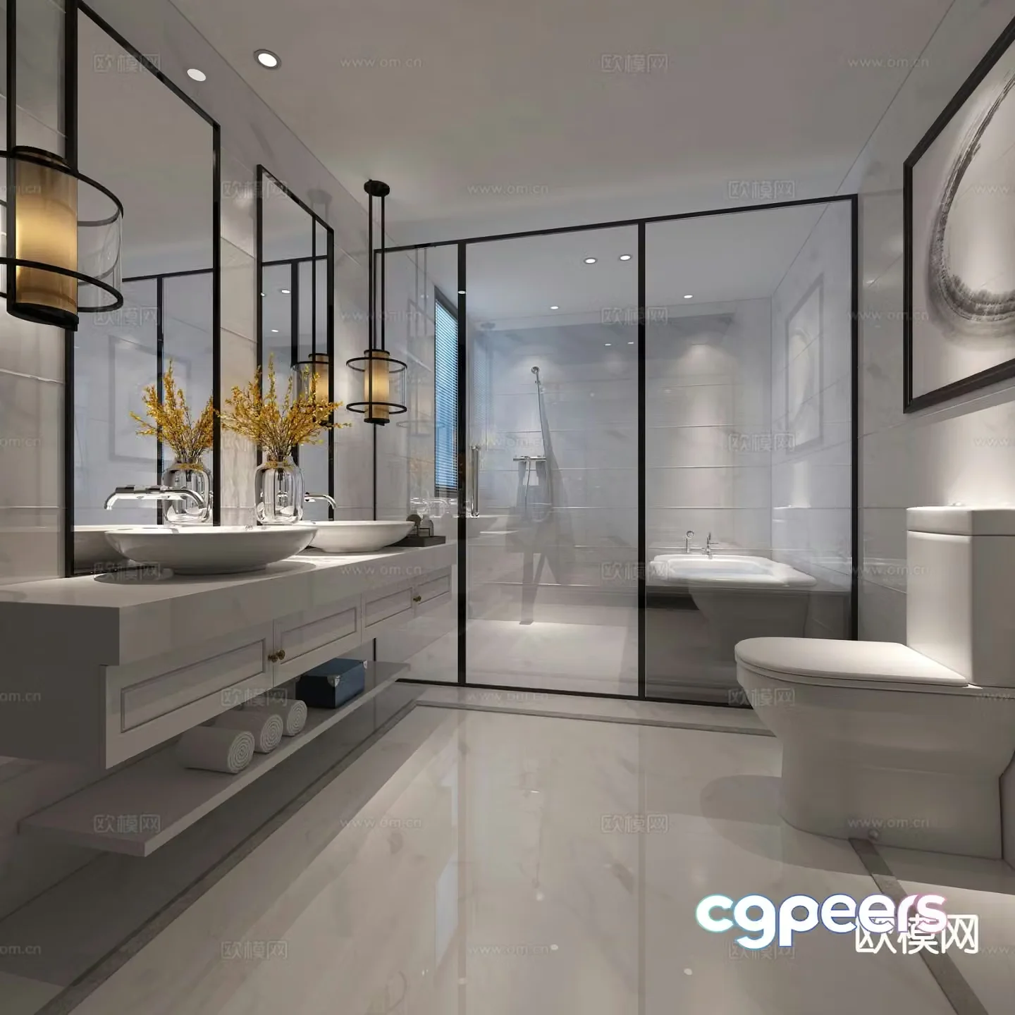 Modern bathroom bathroom 3d model
