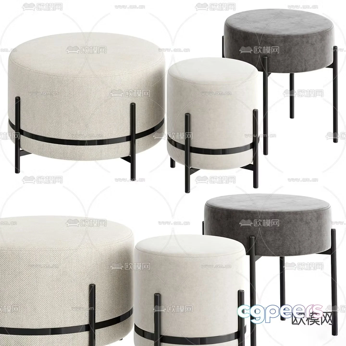 Modern stool sofa stool 3d model