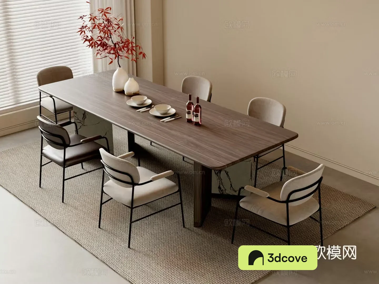 New Chinese dining table and chairs