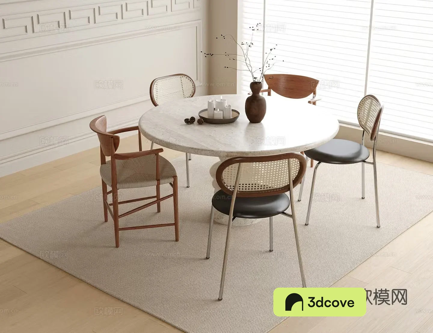 Modern dining table and chairs round dining table dining chair