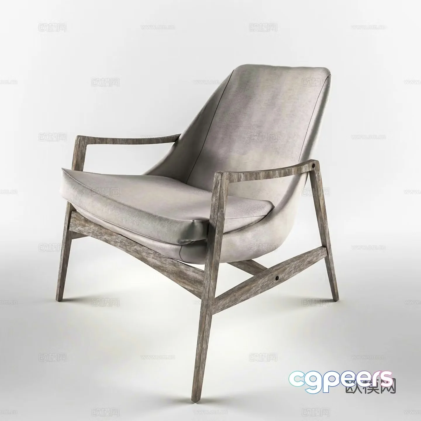 Modern leisure chair cloth chair book chair single chair 3d model