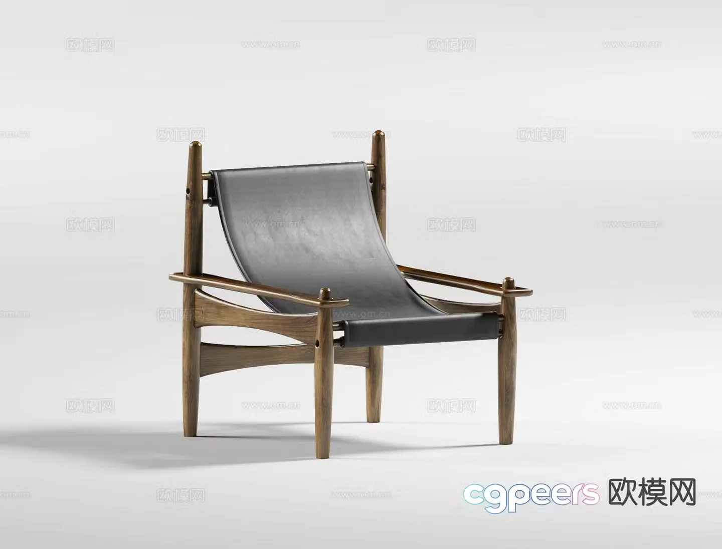 Italian leather single chair tea chair single chair chair 3d model