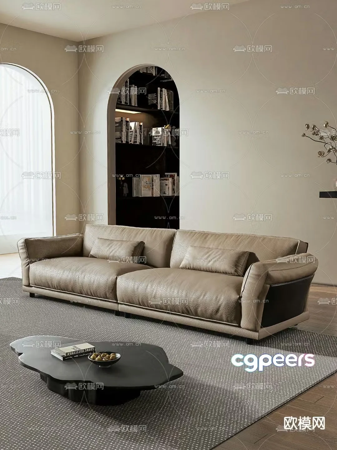 Wabi-sabi style sofa double sofa 3d model