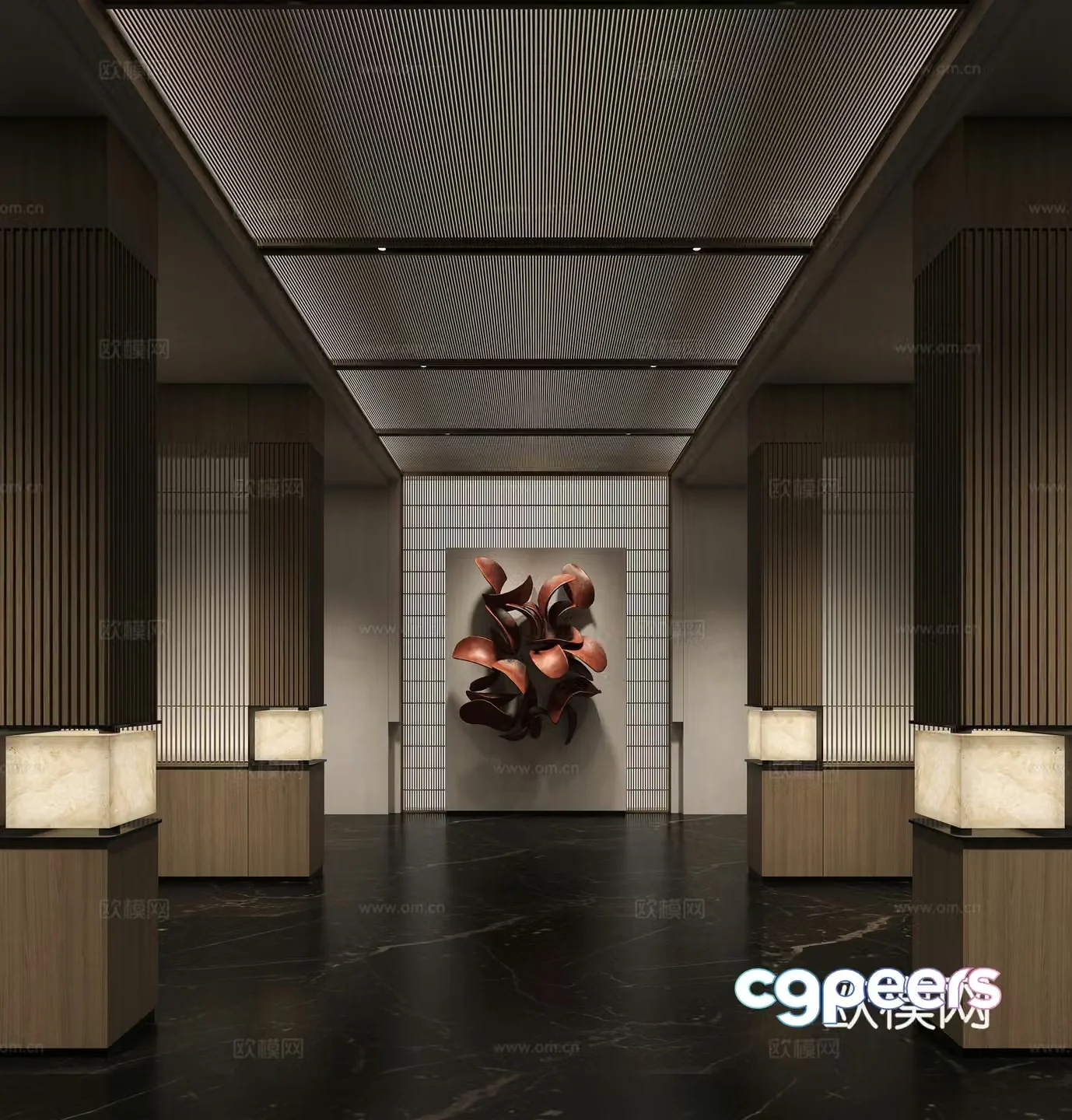 New Chinese style entrance hallway 3D model