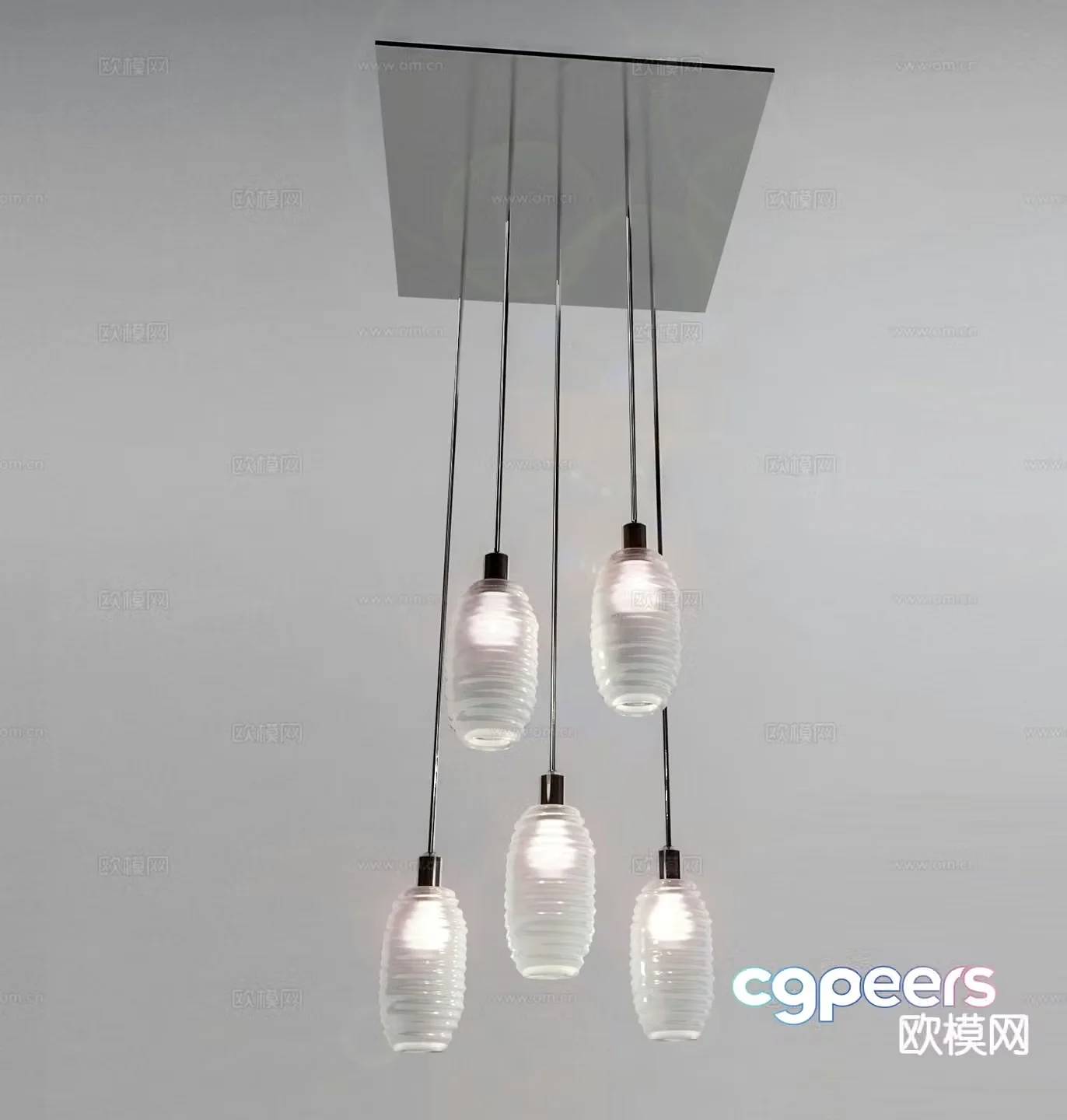 Modern decorative lamp suction cup chandelier 3d model