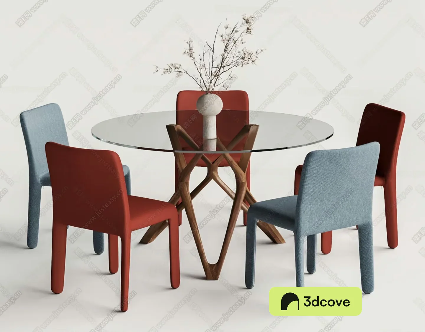 A Modern Dining Table With Four Chairs