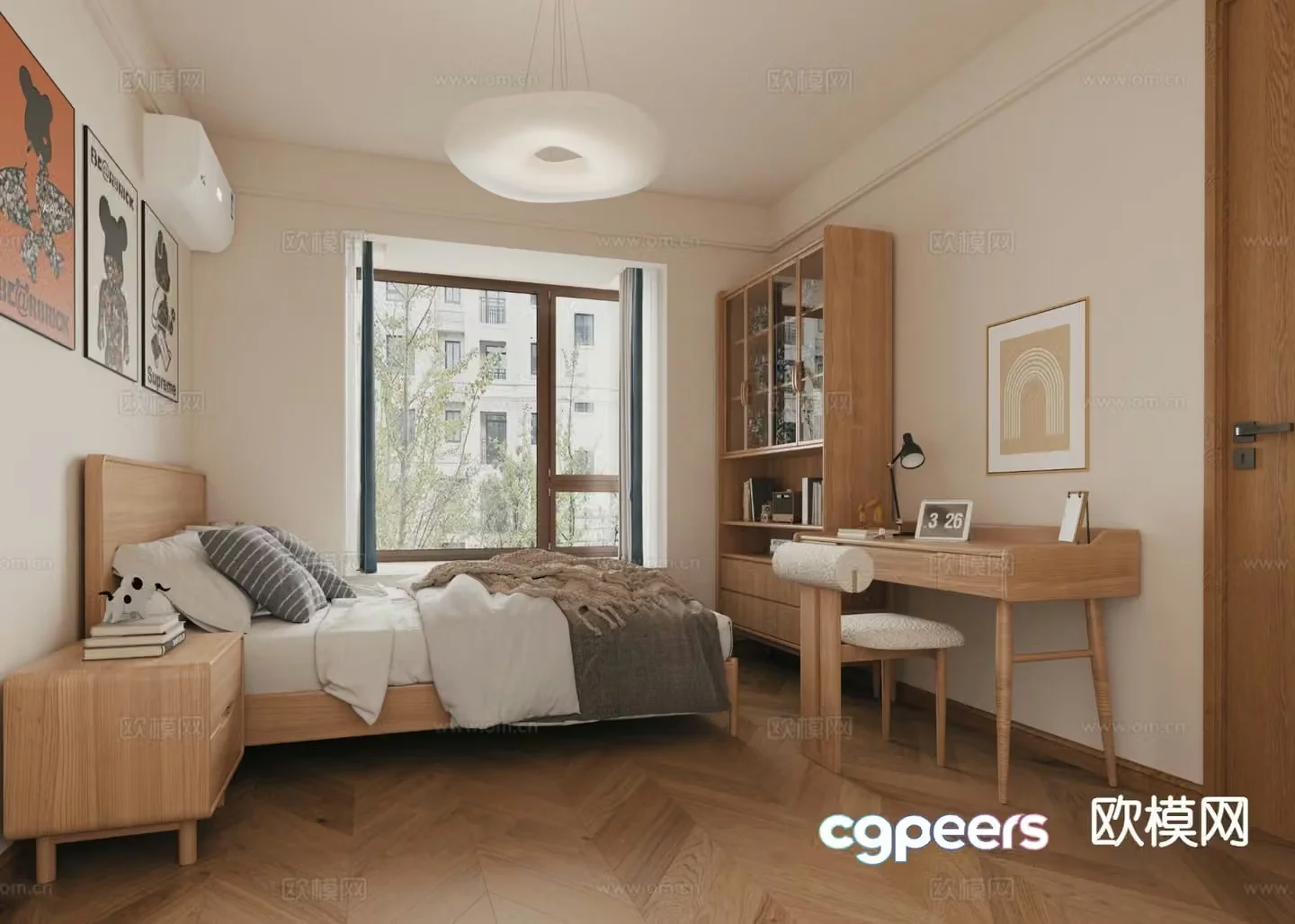 Nordic Bedroom Second Bedroom Children’s Room 3D model