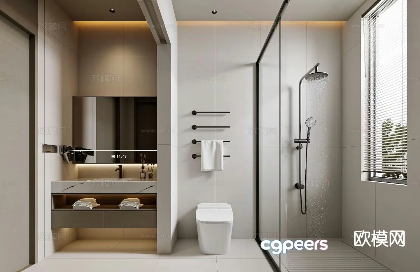 Modern bathroom bathroom 3d model