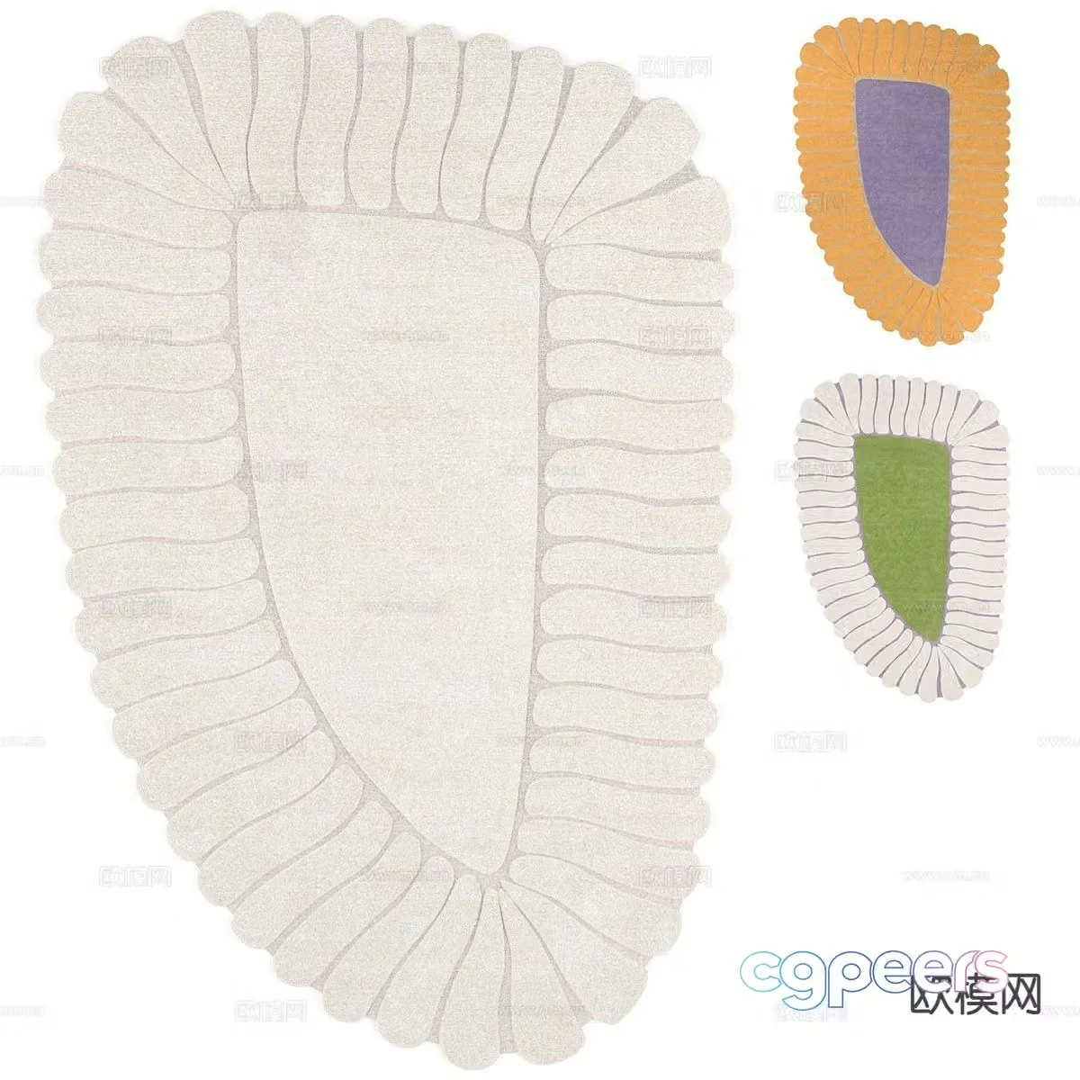 Special-shaped carpet Irregular carpet 3D model
