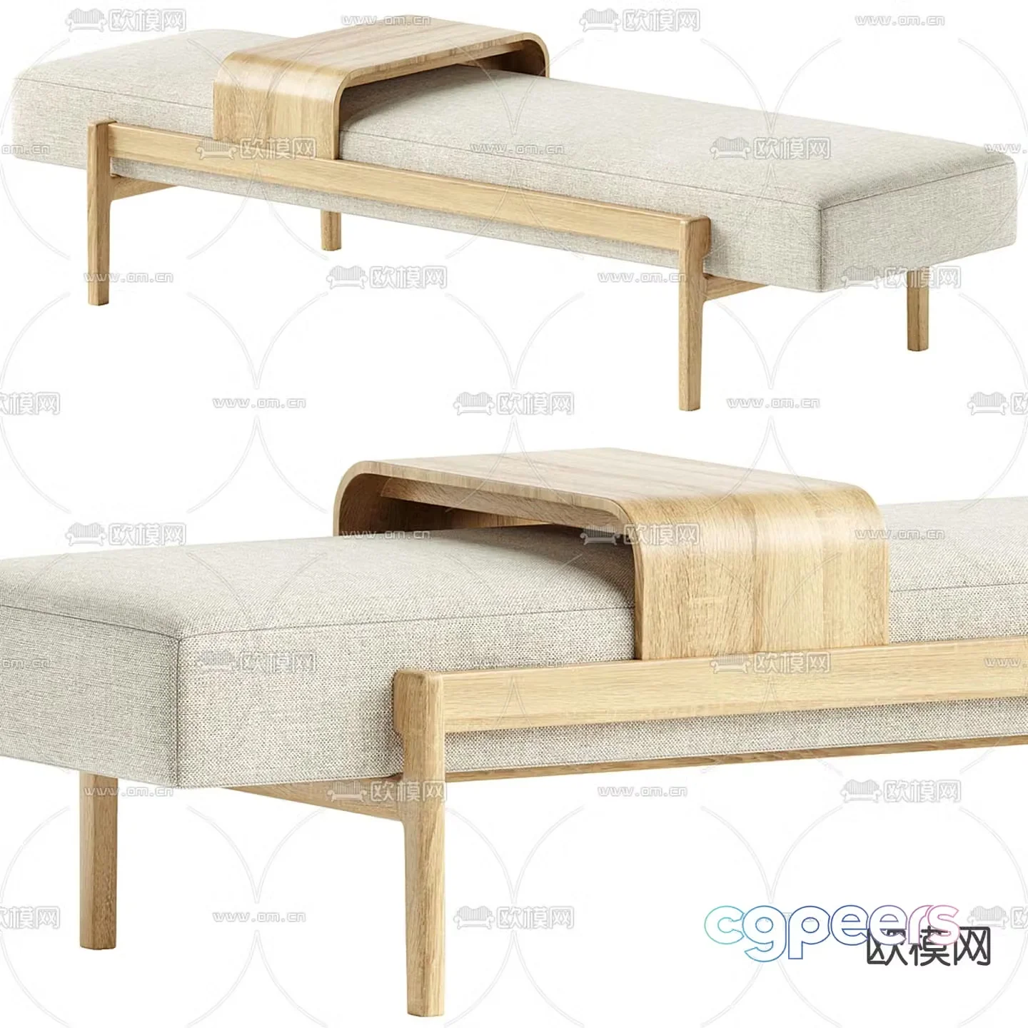 stool sofa stool footrest bench 3d model