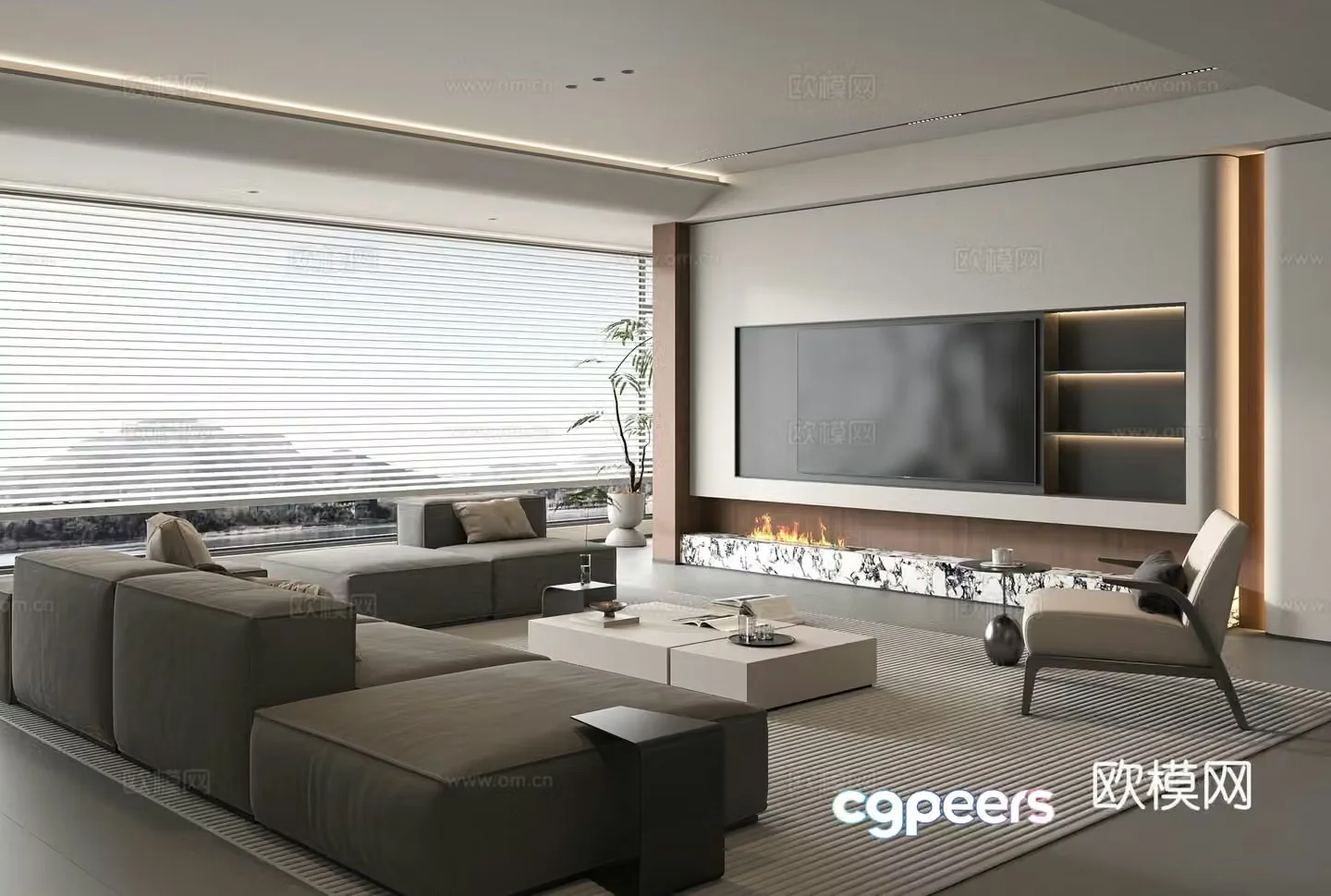 Modern living room 3d model