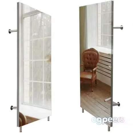 A Large Mirror With A Silver Frame 3D Model – 15296 – CORONA Render