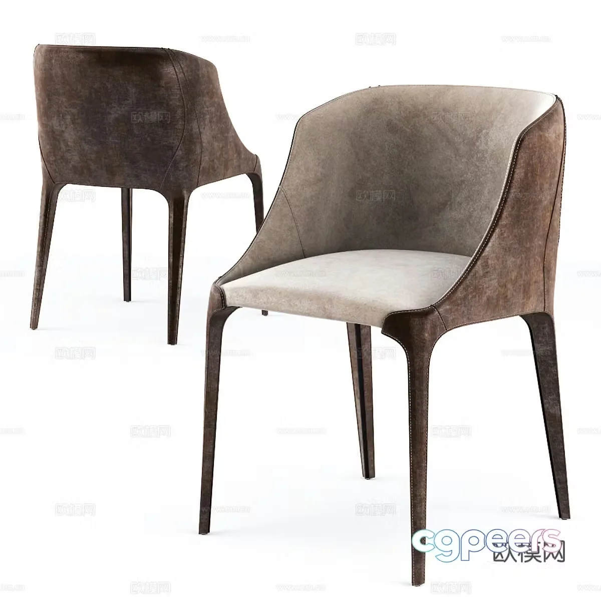 Dining chair leisure chair 3d model