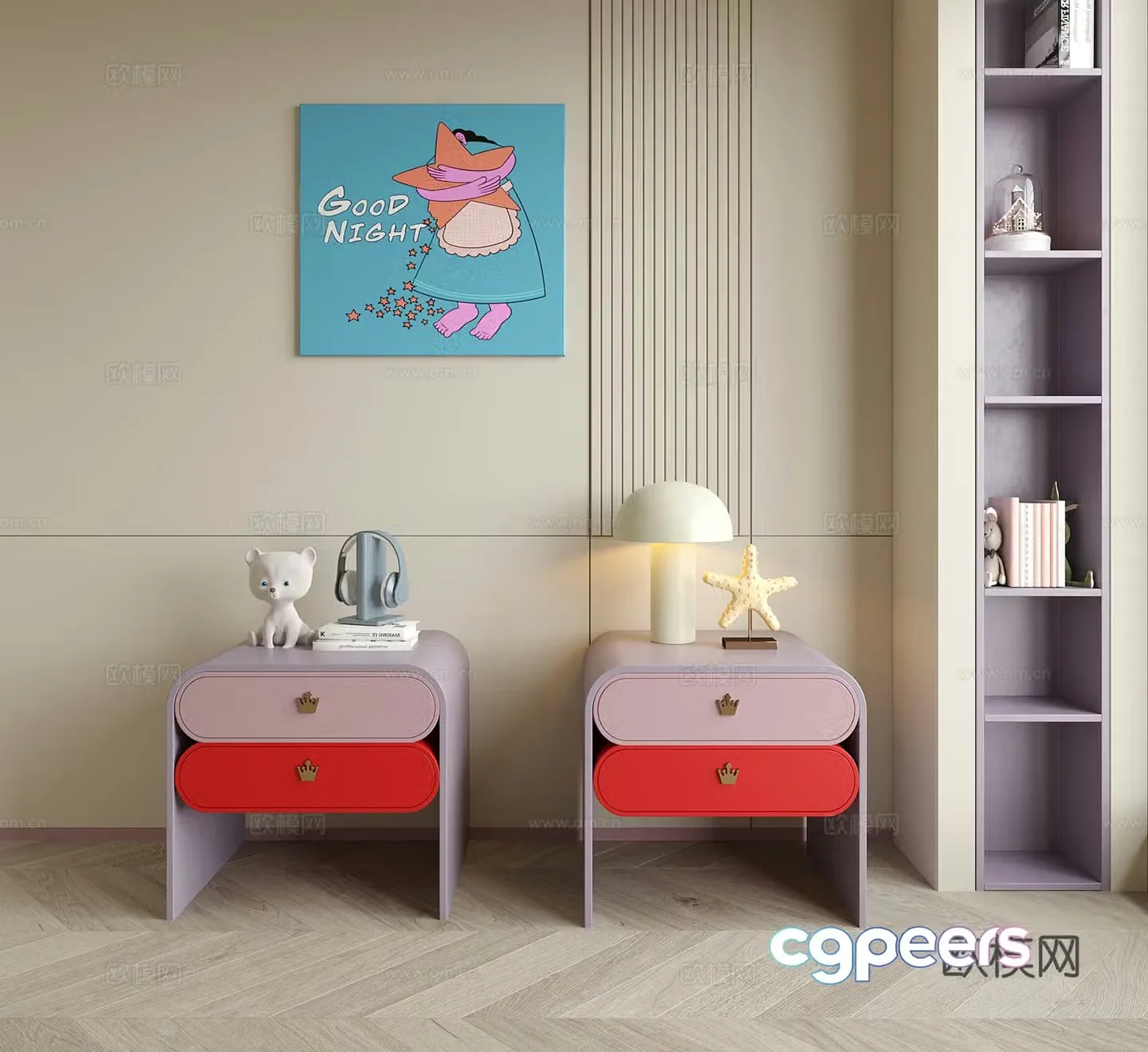 Modern children’s bedside table lamp 3d model