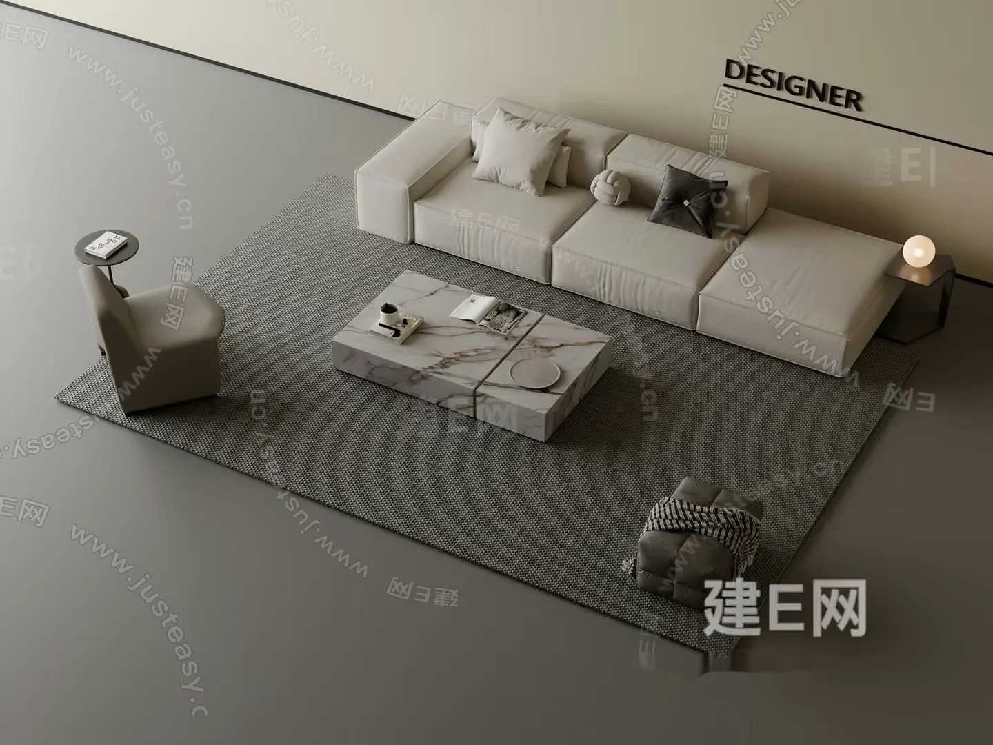 Modern Living Room 3D Model – 10363 – VRAY Render