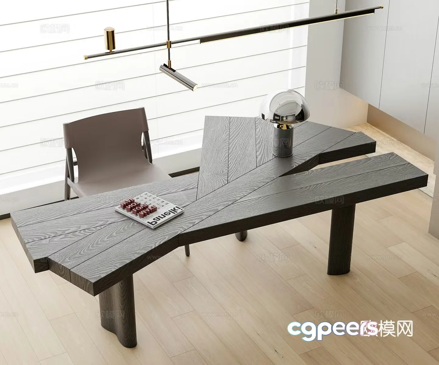 Modern office desk chair desk chair chandeliers 3d model