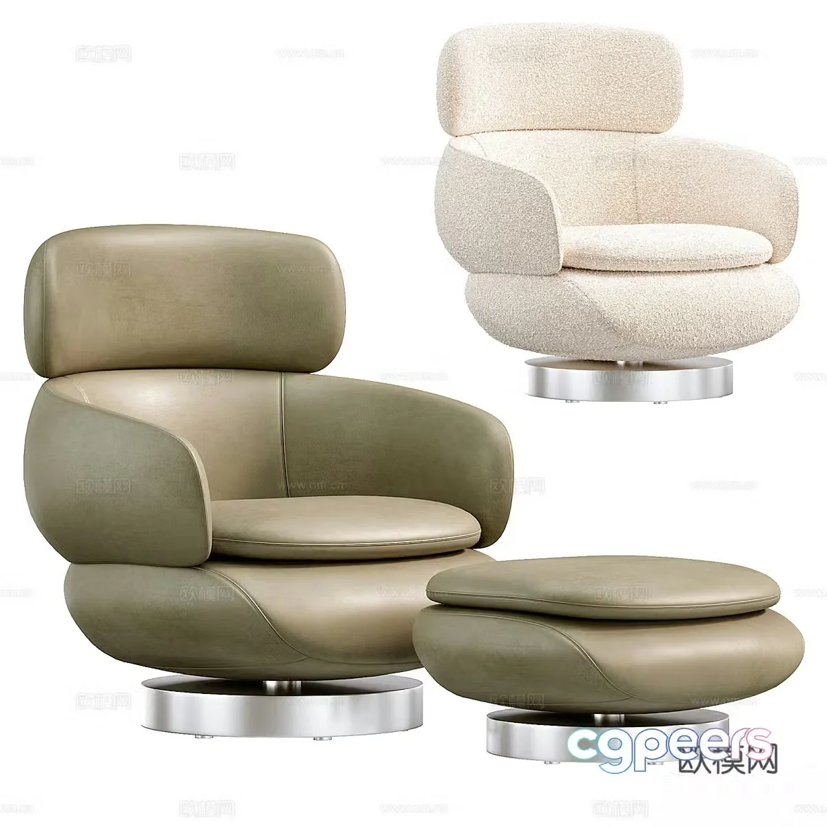 New Chinese casual chair 3D model
