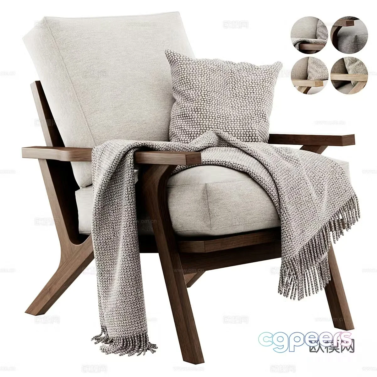 New Chinese casual chair 3D model