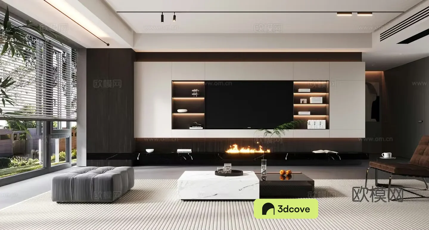 Modern TV background wall