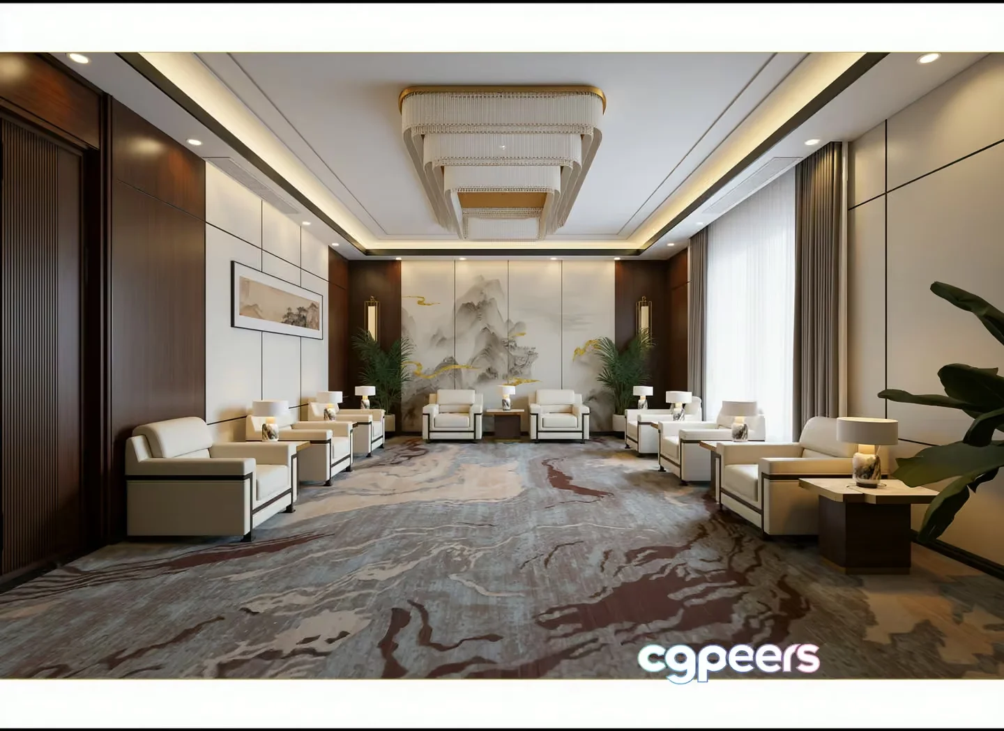 Modern Living Room 3D Model – 23083 – VRAY Render