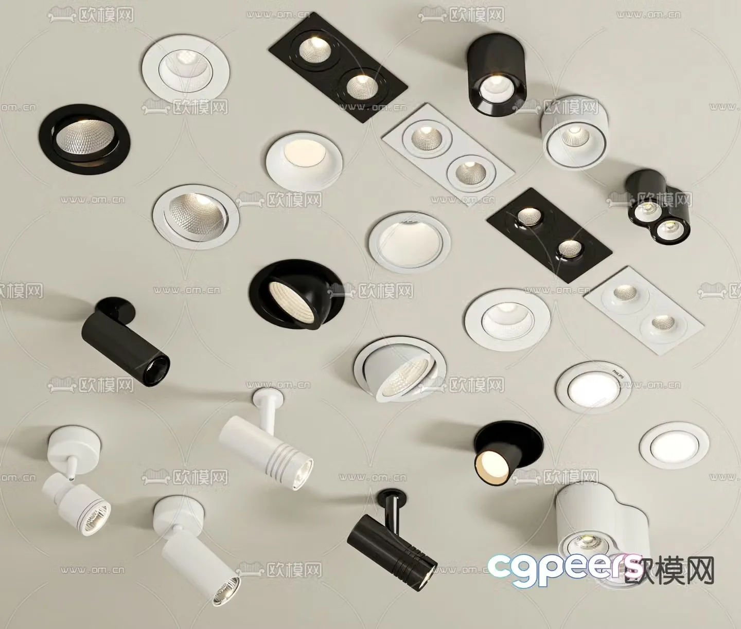 Simple downlight spotlight 3d model