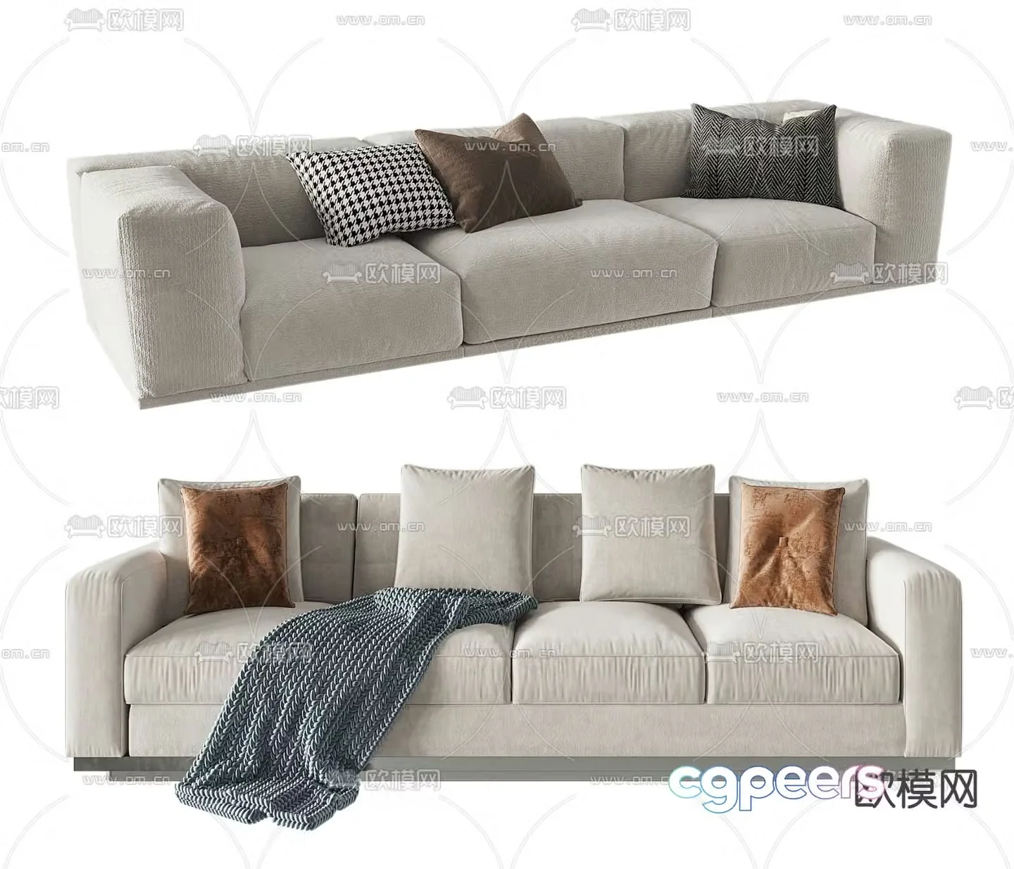 Poliform white sofa 3d model