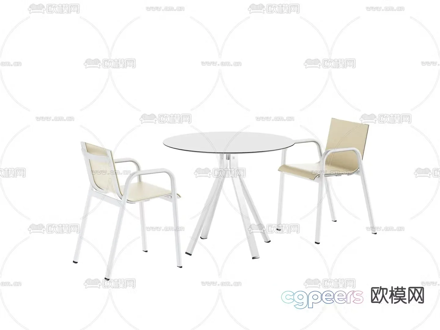 Leisure table and chair negotiation table and chair 3D model