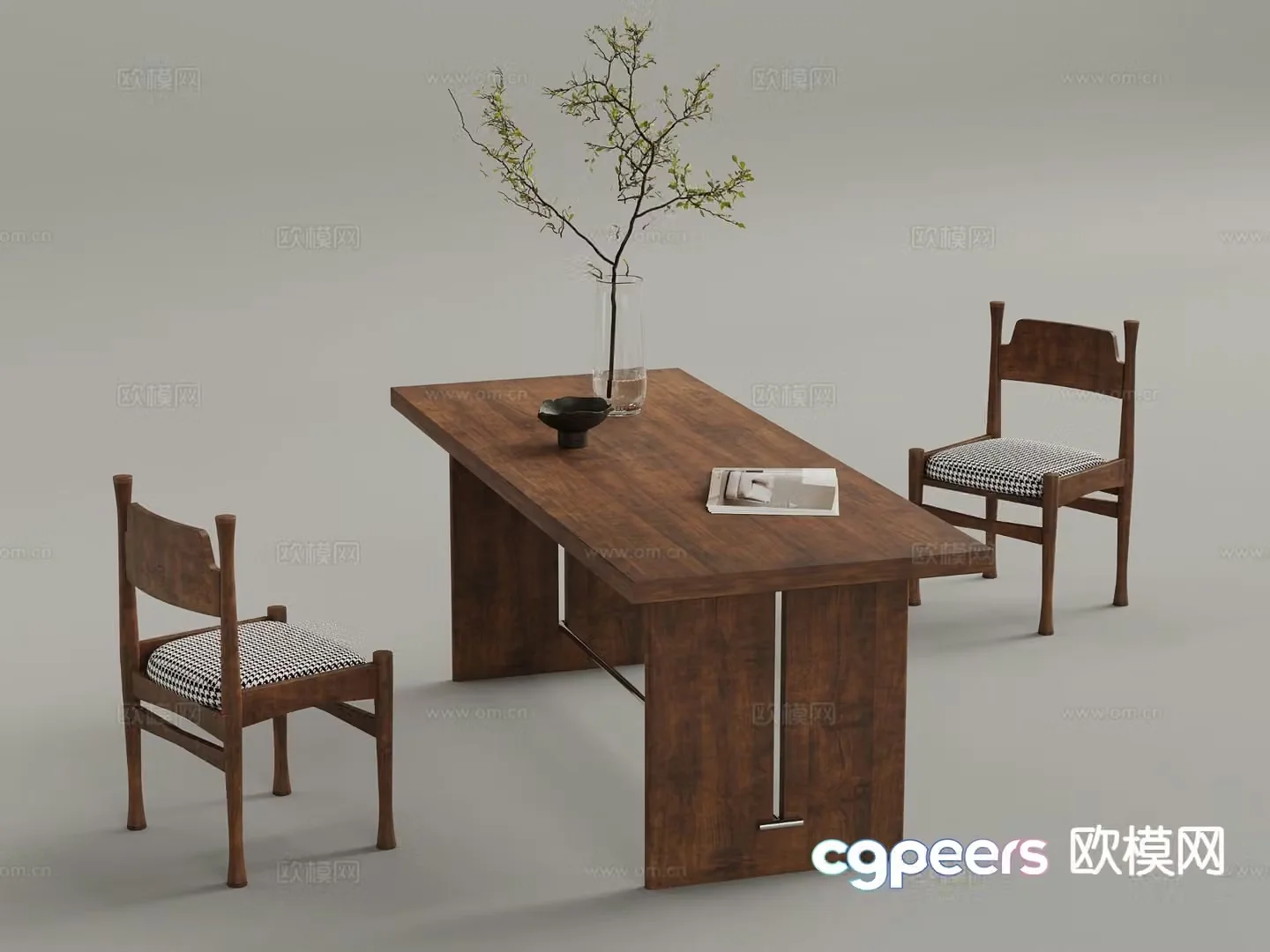 Medieval dining table 3d model